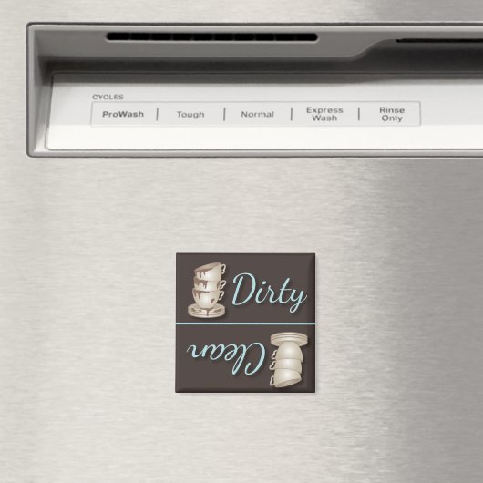 ティーカップの汚い冷蔵庫またはクリーン冷蔵庫の磁石 マグネット (インサイチュ (食洗機))