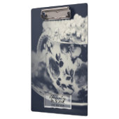 ティーカップの真珠ヴィンテージモダングラムパーソナライズされた クリップボード (左)