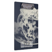 ティーカップの真珠ヴィンテージモダングラムパーソナライズされた クリップボード (右)