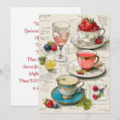 ティーカップの遊び心 | 夢のようなひととき 招待状 (正面/裏面)