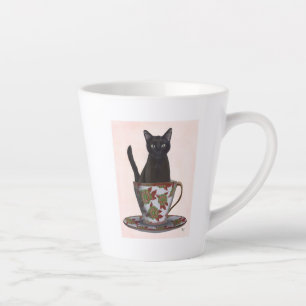 ティーカップの黒猫 カフェラテマグ