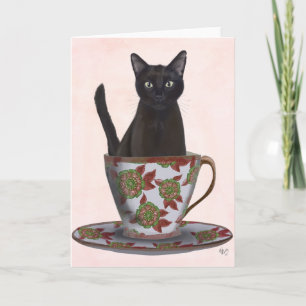 ティーカップの黒猫 カード
