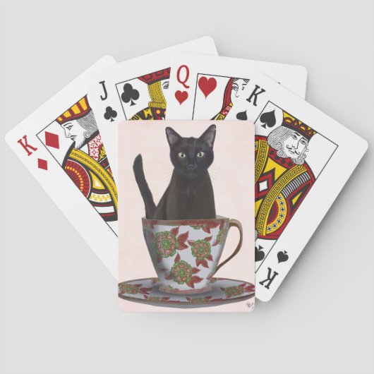 ティーカップの黒猫 トランプ (裏面)