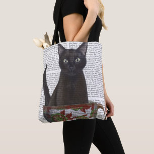 ティーカップの黒猫 トートバッグ