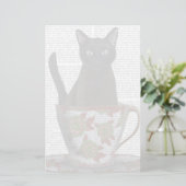 ティーカップの黒猫 便箋 (スタンド正面)
