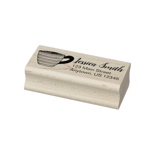 ティーカップアドレスパーソナライズされたラバースタンプ ラバースタンプ (スタンプ)