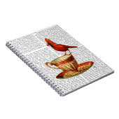 ティーカップアンドレッド（鳥）ショウジョウコウカンチョウ ノートブック (右側)