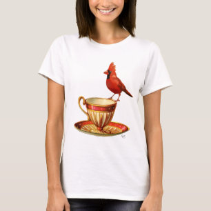 ティーカップアンドレッド(鳥)ショウジョウコウカンチョウ Tシャツ