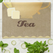 ティーカップイラストレーション キッチンタオル (折り畳み)