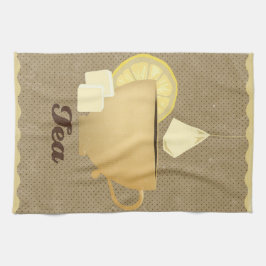 ティーカップイラストレーション キッチンタオル