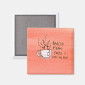 ティーカップウサギがお風呂に入る。お茶の中！ マグネット (正面/裏面)