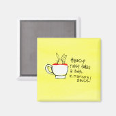 ティーカップウサギがお風呂に。マリナラソースで！ マグネット (正面/裏面)