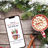 ティーカップクリスマスツリーズホリデーカード シーズンカード