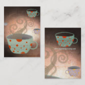 ティーカップコーヒーショップ名刺 名刺 (正面/裏面)