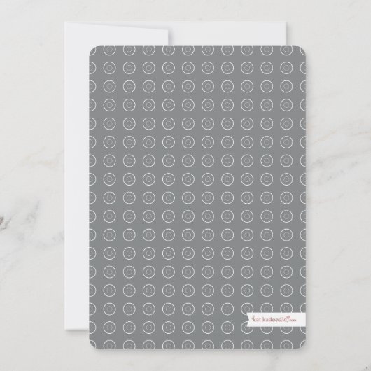 ティーカップコーラルフローラモノグラムブライダルシャワー 招待状 (裏面)