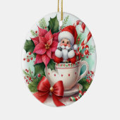 ティーカップサンタ6 セラミックオーナメント (右)