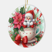 ティーカップサンタ6 セラミックオーナメント (左)