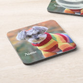 ティーカップシュナウザーパピードッグインのセーター コースター (左側)