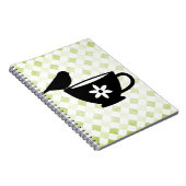 ティーカップシルエット上のフィンチ ノートブック (右側)