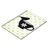 ティーカップシルエット上のフィンチ ノートブック (左側)