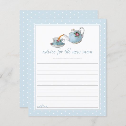 ティーカップスエレガントベビーシャワーティーパーティーアドバイス (正面/裏面)