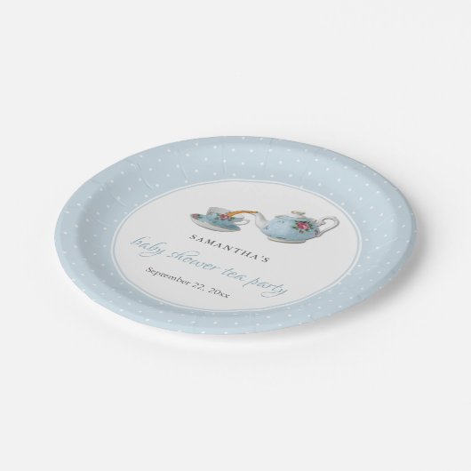 ティーカップスエレガントベビーシャワーティーパーティー ペーパープレート (アングル)