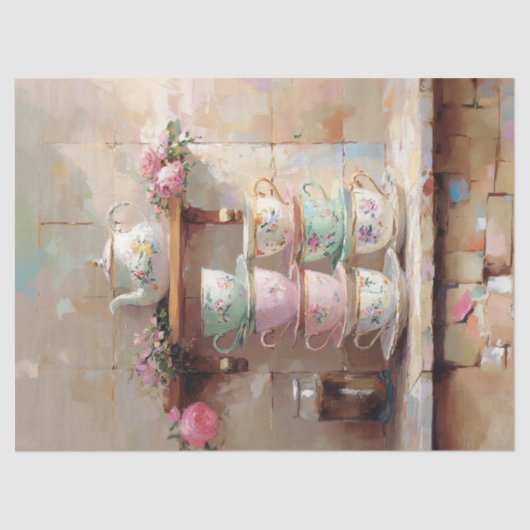 ティーカップステアポットセットキッチンデカップージ 薄葉紙 (正面)