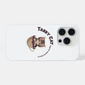 ティーカップタビー猫 かわいい子猫 お茶好き アート iPhoneケース (裏面横)