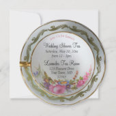 ティーカップティーパーティーブライダルシャワー 招待状 (正面)