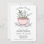 ティーカップティーパーティーベビーシャワー招待状 招待状 (正面)