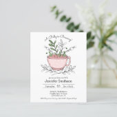 ティーカップティーパーティー赤ちゃんシャワー予算招待状 (スタンド正面)