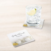 ティーカップデイジー結婚ズ スクエアペーパーコースター (インサイチュ)