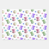 ティーカップドラゴンとティーポットと花 ラッピングペーパーシート (正面3)