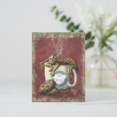 【ティーカップドラゴン】コーヒー ポストカード (スタンド正面)