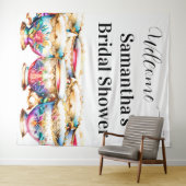 ティーカップハイティーフローラ花サマー春シック タペストリー (インサイチュ(横))