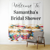 ティーカップハイティーフローラ花サマー春シック タペストリー (インサイチュ)