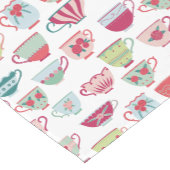 ティーカップパターン ショートテーブルランナー (コーナー)