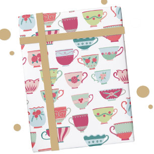 ティーカップパターン ラッピングペーパー