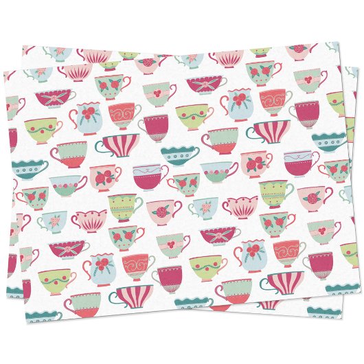 ティーカップパターン 薄葉紙