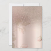 ティーカップフラワーズグリッターバラ金ゴールド35誕生日 招待状 (裏面)