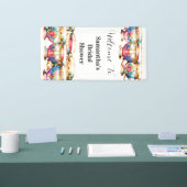 ティーカップフローラハイティーブライダルシャワーティーパティー 横断幕 (トレードショー)