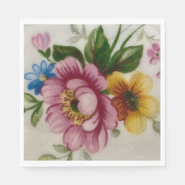 ティーカップフローラブーケペーパーナプキン スタンダードランチョンナプキン
