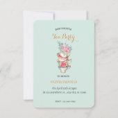ティーカップフローラベビーシャワーティーパーティの招待状 招待状 (正面)