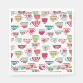 ティーカップモダンヴィンテージナプキン スタンダードランチョンナプキン (正面)