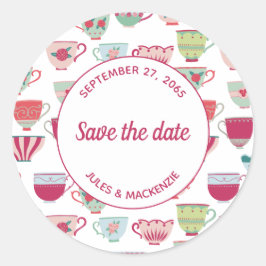 ティーカップモダンヴィンテージ保存日 ラウンドシール