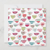 ティーカップモダンヴィンテージ保存日 招待状 (裏面)