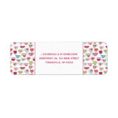 ティーカップモダンヴィンテージ差出人住所 ラベル (正面)