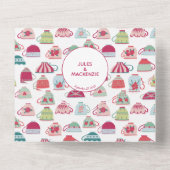 ティーカップモダンヴィンテージ結婚式 オールインワン招待状 (裏面)