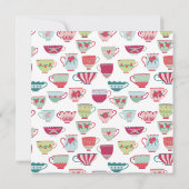 ティーカップモダンヴィンテージ結婚式 招待状 (裏面)