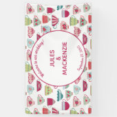 ティーカップモダンヴィンテージ結婚式 横断幕 (縦)